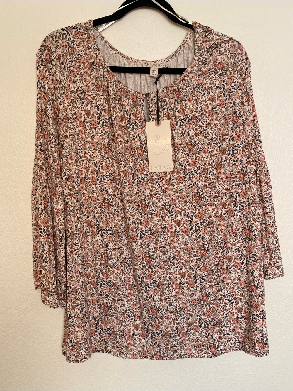 NWT Eliane Rose Floral Blouse | Boho Peasant Top | Size Large
